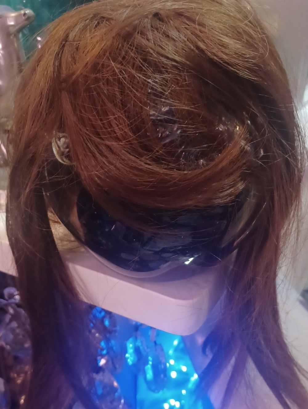 Auburn Brown Women’s Synthetic Topper With Bangs Hairpiece Wig - Natural Brown
